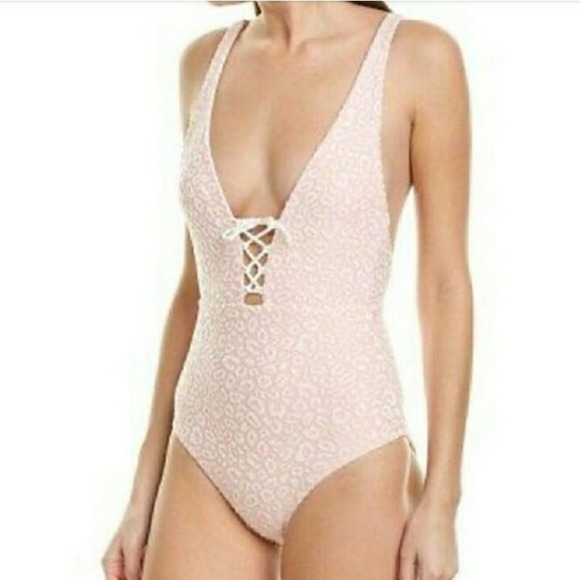 Onia Leopard Pink Strappy One Piece Swimsuit Women's Size XS NWOT - Picture 1 of 12